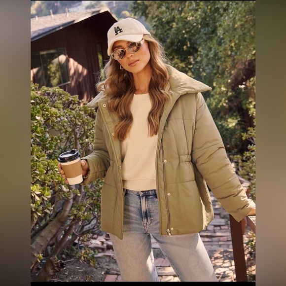 Vici Jackets & Blazers - Vici Olive Puffer Jacket
